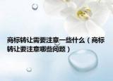 商標(biāo)轉(zhuǎn)讓需要注意一些什么（商標(biāo)轉(zhuǎn)讓要注意哪些問題）