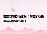醉駕初犯沒有事故（醉駕173無事故初犯怎么判）