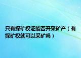 只有探礦權(quán)證能否開采礦產(chǎn)（有探礦權(quán)就可以采礦嗎）