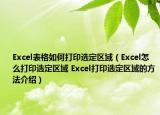 Excel表格如何打印選定區(qū)域（Excel怎么打印選定區(qū)域 Excel打印選定區(qū)域的方法介紹）