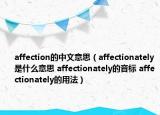 affection的中文意思（affectionately是什么意思 affectionately的音標(biāo) affectionately的用法）