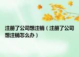 注冊了公司想注銷（注冊了公司想注銷怎么辦）