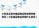 小區(qū)業(yè)主家中被盜物業(yè)有沒有承擔(dān)責(zé)任（小區(qū)被盜物業(yè)承擔(dān)什么責(zé)任）