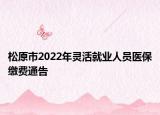 松原市2022年靈活就業(yè)人員醫(yī)保繳費(fèi)通告