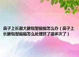 鼻子上長很大膿包型痘痘怎么辦（鼻子上長膿包型痘痘怎么處理擠了很多次了）
