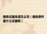 借條證據(jù)來源怎么寫（借條原件是什么證據(jù)呢）