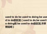 used to do be used to doing be used to do的區(qū)別（used to do,be used to doing和 be used to do的區(qū)別,并舉例說(shuō)明）