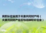 離職補償金屬于夫妻共同財產(chǎn)嗎（夫妻共同財產(chǎn)是否包括辭職補償金）