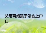 父母離婚孩子怎么上戶口