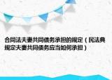 合同法夫妻共同債務(wù)承擔(dān)的規(guī)定（民法典規(guī)定夫妻共同債務(wù)應(yīng)當(dāng)如何承擔(dān)）