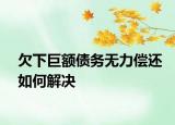 欠下巨額債務(wù)無力償還如何解決
