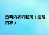 透明內(nèi)衣褲超薄（透明內(nèi)衣）