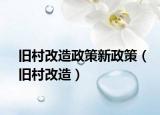 舊村改造政策新政策（舊村改造）