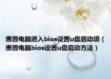 惠普電腦進(jìn)入bios設(shè)置u盤啟動(dòng)項(xiàng)（惠普電腦bios設(shè)置u盤啟動(dòng)方法）