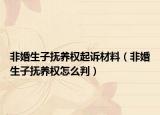 非婚生子撫養(yǎng)權(quán)起訴材料（非婚生子撫養(yǎng)權(quán)怎么判）