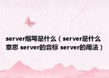 server縮寫是什么（server是什么意思 server的音標(biāo) server的用法）