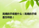 離婚的手續(xù)是什么（離婚的手續(xù)是怎樣的）