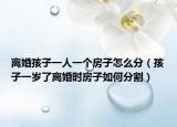 離婚孩子一人一個房子怎么分（孩子一歲了離婚時房子如何分割）