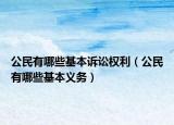 公民有哪些基本訴訟權(quán)利（公民有哪些基本義務(wù)）