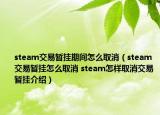 steam交易暫掛期間怎么取消（steam交易暫掛怎么取消 steam怎樣取消交易暫掛介紹）