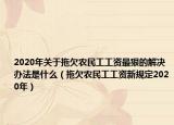 2020年關(guān)于拖欠農(nóng)民工工資最狠的解決辦法是什么（拖欠農(nóng)民工工資新規(guī)定2020年）