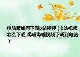 電腦版如何下載b站視頻（b站視頻怎么下載_嗶哩嗶哩視頻下載到電腦）