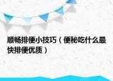 順暢排便小技巧（便秘吃什么最快排便優(yōu)質(zhì)）