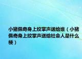 小豬佩奇身上紋掌聲送給誰(shuí)（小豬佩奇身上紋掌聲送給社會(huì)人是什么梗）