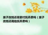 孩子改姓還需要付撫養(yǎng)費(fèi)嗎（孩子改姓還用給撫養(yǎng)費(fèi)嗎）