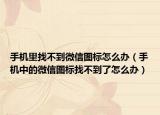 手機(jī)里找不到微信圖標(biāo)怎么辦（手機(jī)中的微信圖標(biāo)找不到了怎么辦）