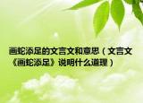 畫蛇添足的文言文和意思（文言文《畫蛇添足》說(shuō)明什么道理）