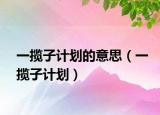 一攬子計劃的意思（一攬子計劃）