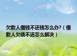 欠款人借錢不還錢怎么辦?（借款人欠債不還怎么解決）