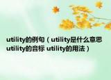 utility的例句（utility是什么意思 utility的音標(biāo) utility的用法）