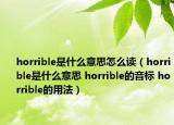 horrible是什么意思怎么讀（horrible是什么意思 horrible的音標(biāo) horrible的用法）