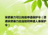 家庭暴力可以向誰(shuí)申請(qǐng)保護(hù)令（遭遇家庭暴力應(yīng)當(dāng)如何申請(qǐng)人身保護(hù)令）