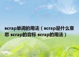 scrap單詞的用法（scrap是什么意思 scrap的音標(biāo) scrap的用法）