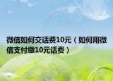 微信如何交話費10元（如何用微信支付繳10元話費）