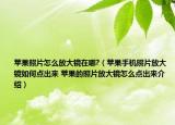 蘋果照片怎么放大鏡在哪?（蘋果手機(jī)照片放大鏡如何點(diǎn)出來 蘋果的照片放大鏡怎么點(diǎn)出來介紹）