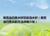 黃芪當(dāng)歸煮水好還是泡水好（黃芪當(dāng)歸煮水的方法詳細(xì)介紹）