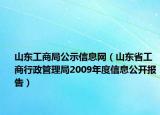 山東工商局公示信息網(wǎng)（山東省工商行政管理局2009年度信息公開報(bào)告）