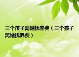 三個孩子離婚撫養(yǎng)費(fèi)（三個孩子離婚撫養(yǎng)費(fèi)）