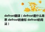 defrost翻譯（defrost是什么意思 defrost的音標(biāo) defrost的用法）