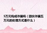 5萬元構(gòu)成詐騙嗎（團(tuán)伙詐騙五萬元的處理方式是什么）
