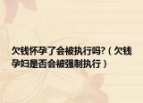 欠錢懷孕了會被執(zhí)行嗎?（欠錢孕婦是否會被強制執(zhí)行）