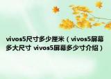 vivos5尺寸多少厘米（vivos5屏幕多大尺寸 vivos5屏幕多少寸介紹）