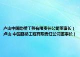 盧山中國路橋工程有限責(zé)任公司董事長（盧山 中國路橋工程有限責(zé)任公司董事長）