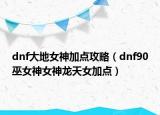 dnf大地女神加點(diǎn)攻略（dnf90巫女神女神龍?zhí)炫狱c(diǎn)）