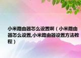小米路由器怎么設(shè)置?。ㄐ∶茁酚善髟趺丛O(shè)置,小米路由器設(shè)置方法教程）