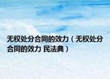 無權(quán)處分合同的效力（無權(quán)處分合同的效力 民法典）
